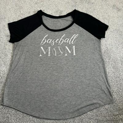 Torrid Tops | Torrid Baseball Mom Raglan Tee T-Shirt Womens Plus 1 1x Sports Classic Fit | Color: Gray | Size: 1x