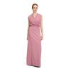 Abendkleid VERA MONT "Vera Mont Abendkleid mit Raffung", Damen, Gr. 46, Normalgrößen, rosa (desert rose), Obermaterial: 95% Polyester, 5% Elasthan. Futter: 100% Polyester., elegant, figurumspielend lang, V-Ausschnitt, ohne Ärmel, Kleider, Materialmix