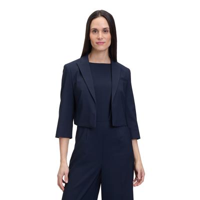 Jackenblazer BETTY BARCLAY "Betty Barclay Kurzblazer mit 3/4 Arm", Damen, Gr. 44, blau (dunkelblau), Obermaterial: 86% Polyester, 14% Elasthan. Futter: 100% Polyester., Basic, normal kurz, Langarm, Blazer, Material Image