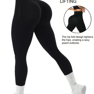 TEMU Women' Wide Waistband Yoga Long Pants, Tummy Control Butt Lifting Breathable Workout Sports Leggings, Women' Leggings Image
