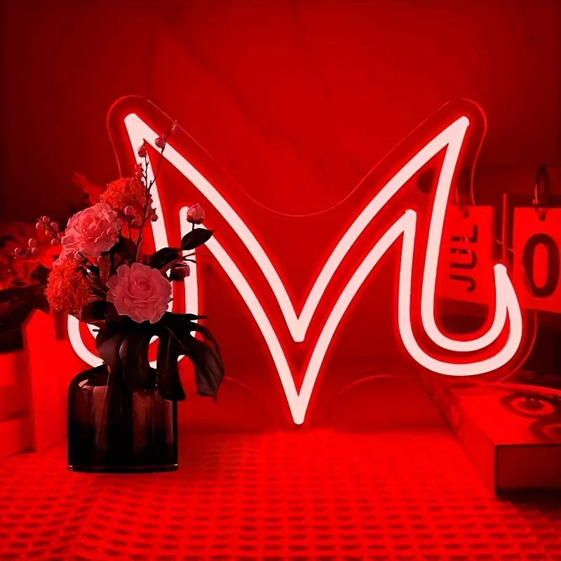 Anpassbare Farben Neonschild – USB-betrieben, schaltergesteuertes Anime-Wanddekorationslicht mit Metalloberfläche für Spielzimmer und Schlafzimmer Image