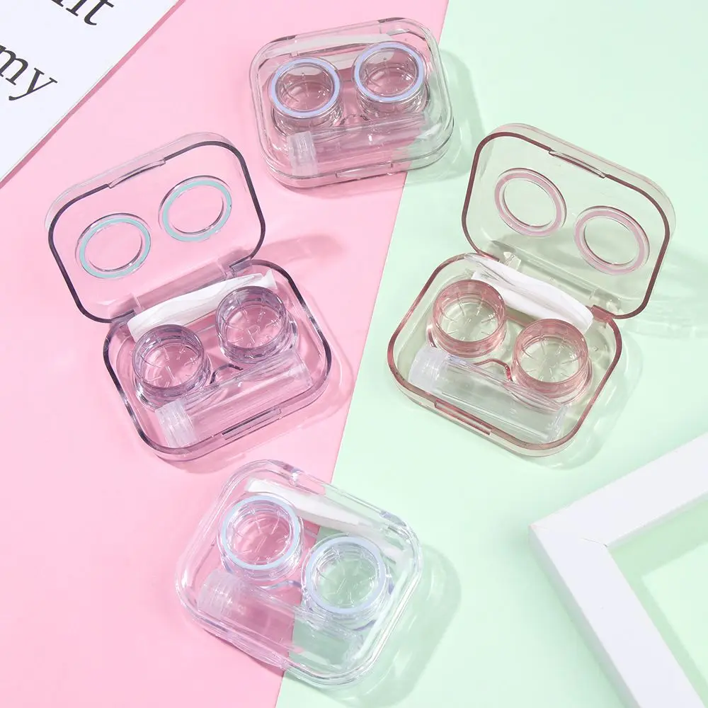 Tragbare transparente Linsen halter Kontaktlinsen Fall Pinzette Speicher lösung Flaschen behälter Linsen box Image