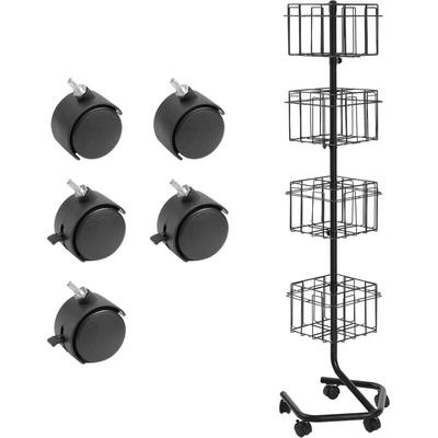 Mophorn - 4-Tier Brochure Display Rack, 32 Pockets Rotating Literature Stand for Postcards, 360° Image