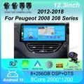 12.3 pollici Android 15 Per Peugeot 2008 208 Serie 2012-2018 Schermo Radio Lettore Video Per Auto Stereo GPS Multimediale Carplay unità principale
