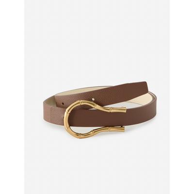 J.McLaughlin Women's Olympia Reversible Leather Belt Brown/Bone, Size Small