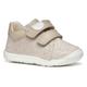 Lauflernschuh GEOX "B MACCHIA GIRL", Kinder, Gr. 21, beige, Leder, metallic, elegant, Schuhe, Glitzerschuh, Babyschuh, Klettschuh mit feinem Glitter