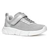Sneaker GEOX "J ARIL GIRL", Kinder, Gr. 30, silber (silberfarben), Textil, Synthetik, Glitzer, modisch, Schuhe, Knitwear Sneaker, Klettschuh mit glitzerndem Klettriegel