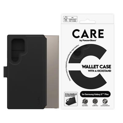 CARE BY PANZERGLASS Handyhülle "Wallet Case with Kickstand für Samsung Galaxy S25 Ultra", schwarz, B:11cm H:2,5cm T:20cm, Hüllen, Backcover, Schutzhülle, Handyschutzhülle, Case, Schutzcase, stoßfest