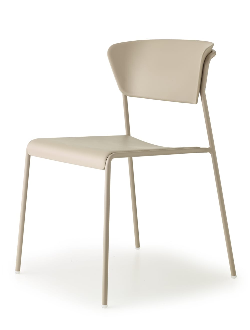 Lot de 2 chaises de salle à manger en plastique beige