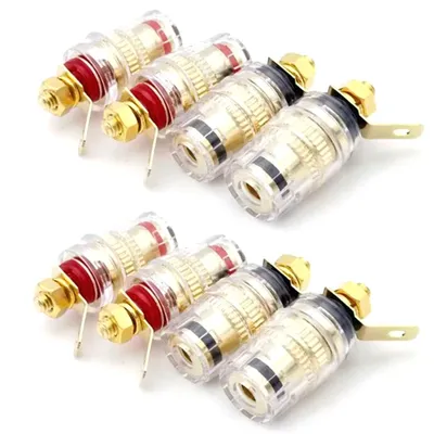 8pcs/set Speaker Terminal Binding Post 4mm Banana Plug Socket Low Frequency Amplifier Connector for
