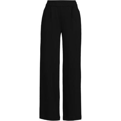 Wide Leg Pleated Jersey Trousers, Women, size: 14-16, petite, Black, Cotton, by Lands' End