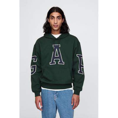 Gap Mens Dark Green Heavyweight Logo Hoodie - Dark Green