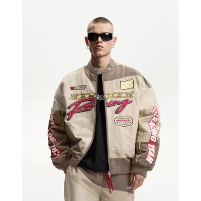 Bershka Nascar Jacket With Patches Men M Brown