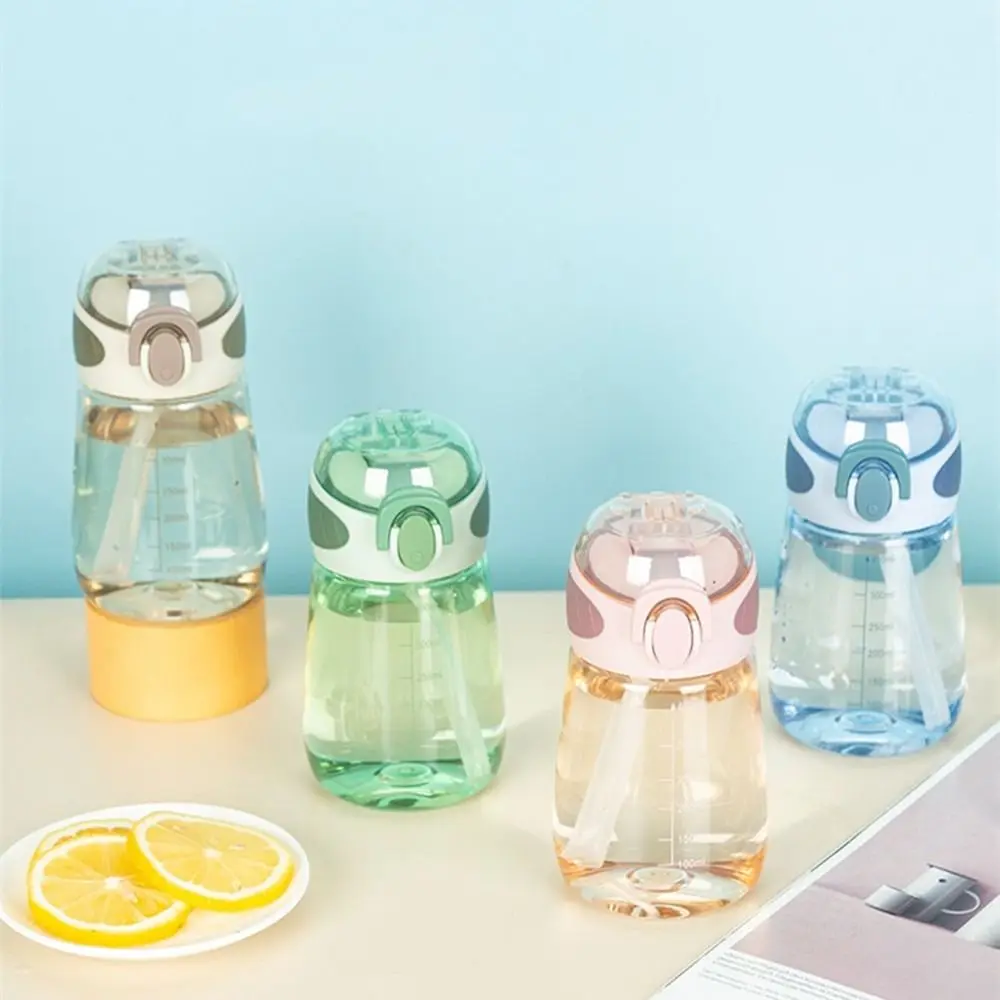 Transparente Sport wasser flasche mit Stroh kaffeetasse trinken Tee becher Plastik flasche Outdoor Sport Camping Versorgung Image