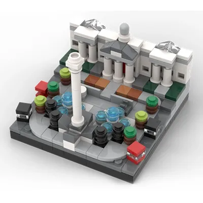 Moc Trafalgar Quadrat Baustein Mini Trafalgar Square Street View Logo Bausteine DIY Spielzeug Kinder Image