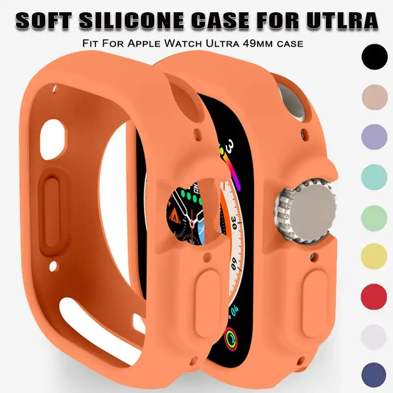 Gehäuse für Apple Watch Ultra 2 49mm Armband Allround stoß feste TPU-Schutz weiche Silikon band abdeckung Stoßstange kratz fest Image