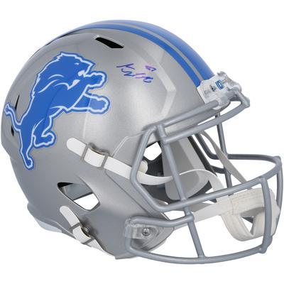 Von Sam LaPorta signierter 2024 Speed Replica-Helm der Detroit Lions – Blaue Signatur Image
