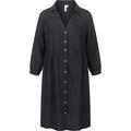 Minikleid RAGWEAR "Almu", Damen, Gr. XXL (44), Normalgrößen, schwarz, 75% Viskose, 25% Leinen, feminin, figurbetont ca. Mitte Oberschenkel, V-Ausschnitt, 3/4-Ärmel eng,mit Knopf normaler Saum mit Druckknöpfen,verstellbar, Kleider, Leichtes...