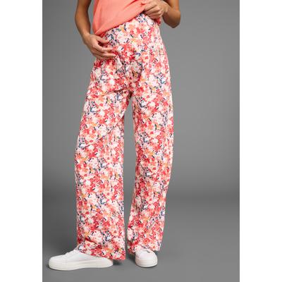 Umstandshose NEUN MONATE "Weiche Jersey-Hose", Damen, Gr. 36/38, N-Gr, aprikot geblümt, Jersey, Obermaterial: 95% Baumwolle, 5% Elasthan, bedruckt, geblümt, Basic, bequem lang, Hosen, Jersey-Hose für Schwangerschaft und Stillzeit