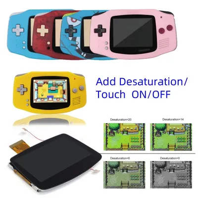 NEW GBA V5 Pre-Laminated 720x480 HD IPS LCD Backlight High Brightness Retro Pixel Touch Control For
