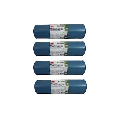 200 Müllsäcke 120 Liter Abfallsäcke Extra Stark Extra Dick Blau reißfest Image