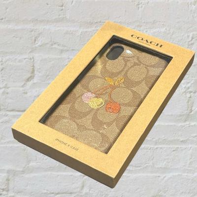 Coach Cell Phones & Accessories | Coach Khaki Phone Case With Cherry Design, Iphone 10 | Color: Brown/Tan | Size: Iphone 10