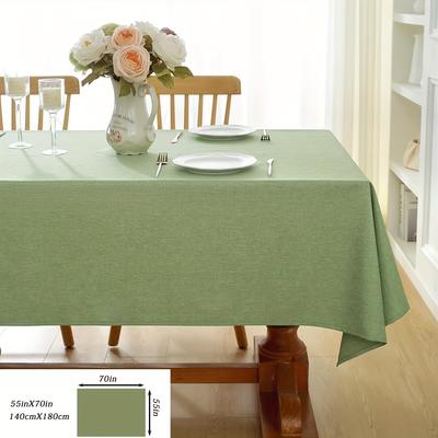 TEMU Sage Green Rectangular Tablecloth - Dining, Outdoor, Living Room & Patio Decor | Ideal For Picnics, Holiday Gatherings & Home Accent Image
