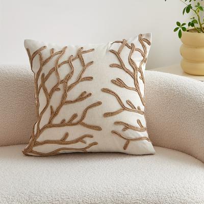 TEMU 1pc Ocean Starfish Embroidery Throw Pillow Cover, Summer Pillowcase For Sofa Bedroom Car Couch Home Decor, No Pillow Insert, 18*18inch Image