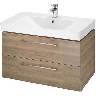 Lara - Waschtisch mit Unterschrank, 45x79x45 cm, 2 Schubladen, Walnuss S801-339-DSM - Cersanit Image
