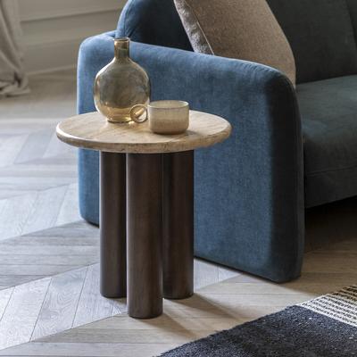 Trenton Travertine Side Table