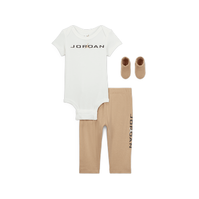 Nike Jordan Baby (0–9M) Baseline 3-Piece Set - Brown - Cotton