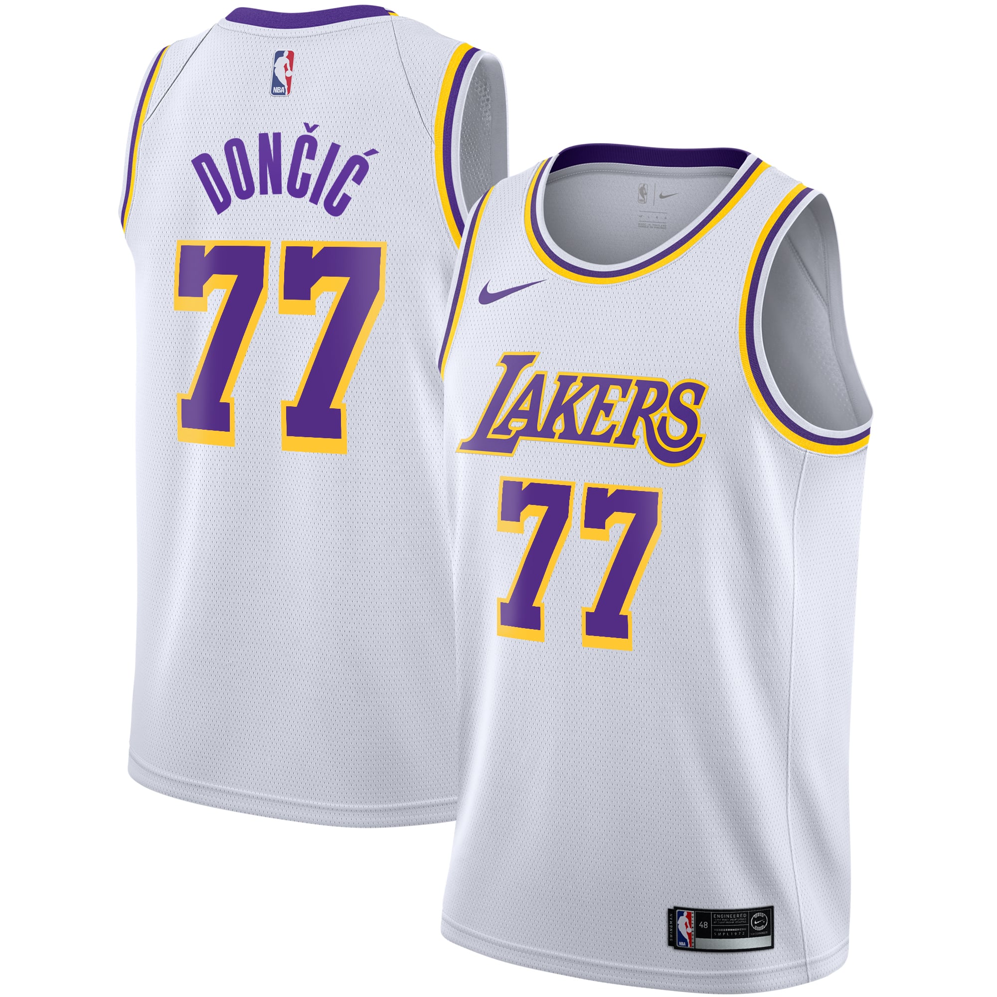Maillot Nike Association Edition Swingman des Lakers de Los Angeles - Blanc - Luka Dončić - Jeunesse - unisexe Taille: L (14/16)