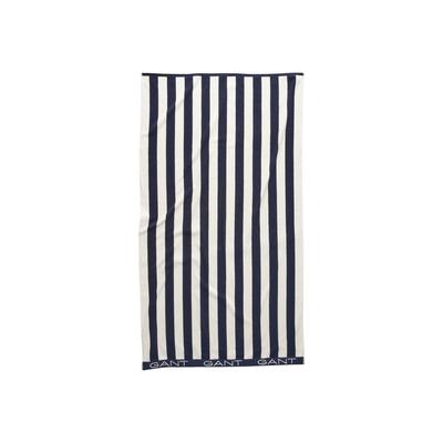 Strandtuch GANT "Strandtuch BLOCK STRIPE BEACH TOWEL 1er Pack" Gr. M, blau (weiß, dunkelblau), B:100cm L:180cm, Frottier