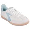 Sneaker SKECHERS "HOTSHOT - FOR THE WIN", Damen, Gr. 41, blau (natur, hellblau), Veloursleder, kontrastfarbene Details, sportlich, Schuhe Retrosneaker, Retro Sneaker, Freizeitsneaker, Halbschuh, Schnürschuh im Retro-Look