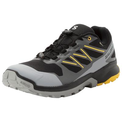 Trailrunningschuh SALOMON "XA FLYER GORE-TEX", Gr. 45, schwarz, castlerock, powder giallo, Textil, Synthetik, sportlich, Schuhe, wasserdicht Image