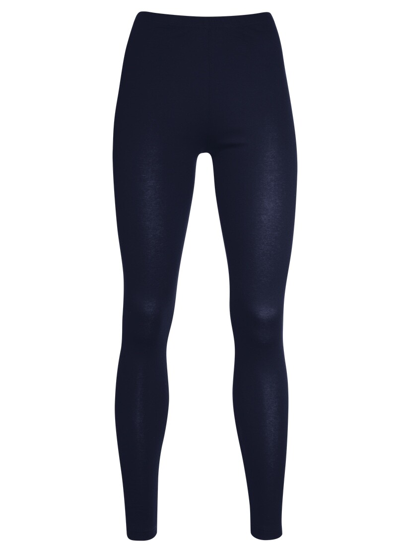 Leggings TRIGEMA "TRIGEMA Leggings aus Baumwolle/Elastan", Kinder, Gr. 140, Normalgrößen, blau (navy), 95% Baumwolle, 5% Elastan, Basic, Hosen Image