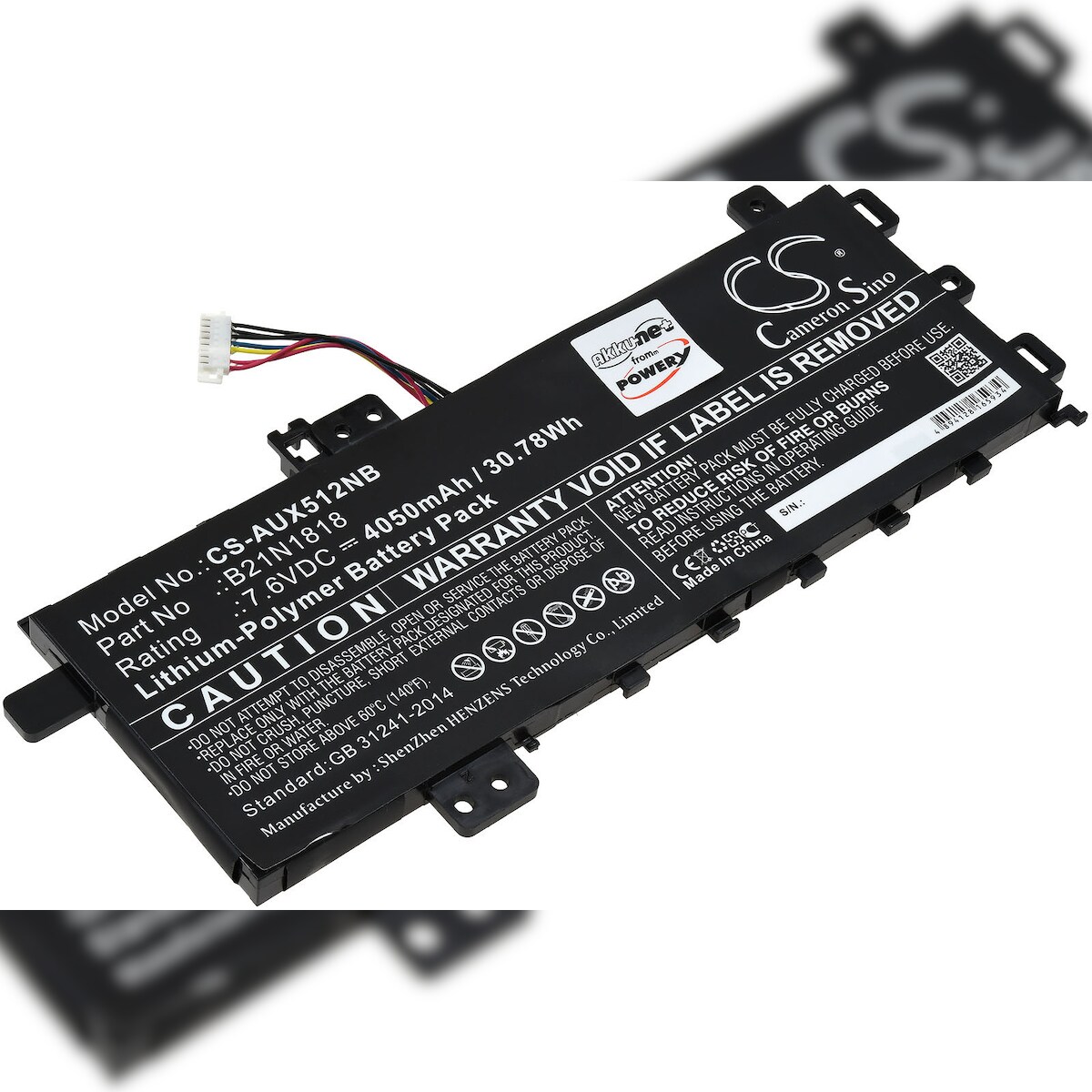 Powery Akku passend für Laptop Asus VivoBook 15 X512UA-EJ418T, S712FA-AU688T, Typ B21N1818