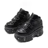 2025 frau Turnschuhe Neue Punk Stil Frauen Schuhe Gothic Ankle Rock Stiefel Lace-up Ferse Höhe