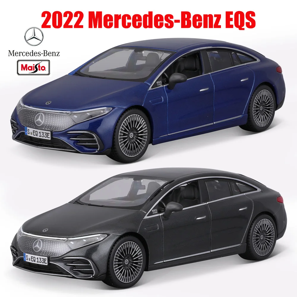 Maisto 1:27 black 2022 Mercedes-Benz EQs Legierung Auto Modell Druckguss statische Präzision Modell Sammlung Geschenk Spielzeug Gezeiten spielen Image