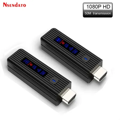 1080P 50M Wireless HDMI Video Sender und Empfänger Adapter HDMI TV Stick Dongle mit LED für Kamera Laptop Monitor Projektor Image