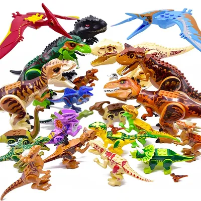 Jurassic 2-Bausteine, Welt-Dinosaurier-Figuren, Ziegelsteine, zusammenbauen, Kinderspielzeug, Image