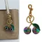 Fashion Gradient Color Cherry Pendant Summer Fruits Cherries Pendant Keyring For Coach Handbag
