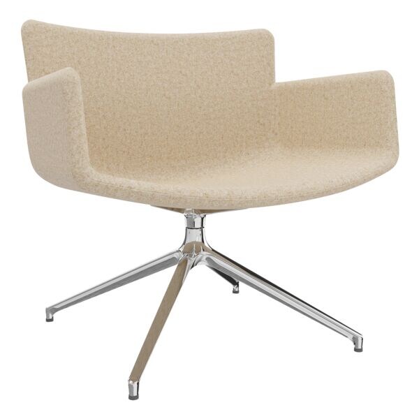 fm Büromöbel Lounge-Sessel »Lodus« mit 4-Sterndrehfuß mit Armlehnen beige, 86x42x72 cm