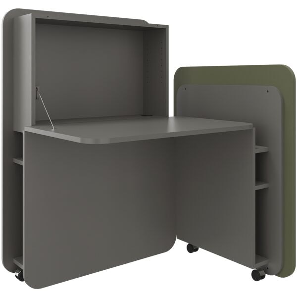 fm Büromöbel Sekretär »FLATup« rechts öffnend basaltfarben grün, 107x126x91 cm