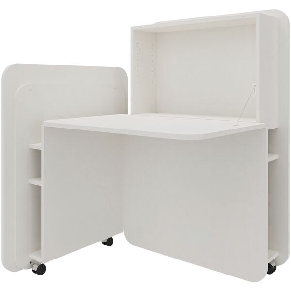 fm Büromöbel Sekretär »FLATup« links öffnend diamantweiß weiß, 107x126x91 cm