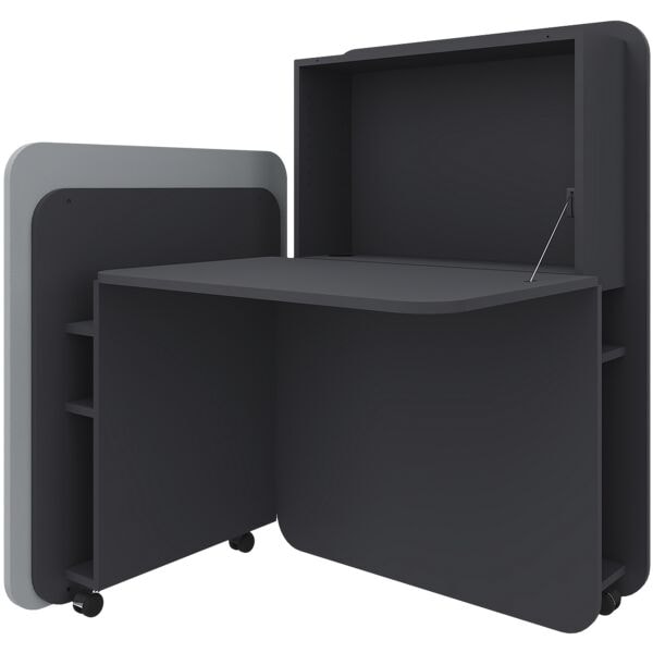 fm Büromöbel Sekretär »FLATup« links öffnend graphitfarben blau, 107x126x91 cm