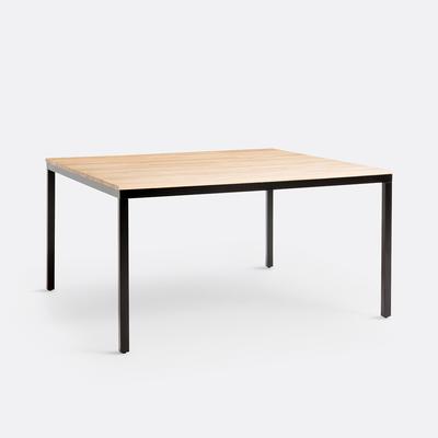 Nairobi Oak & Steel Square Table (Seats 8)