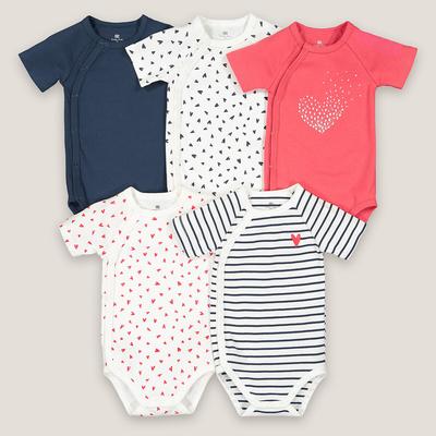 Pack of 5 Newborn Bodysuits in Cotton
