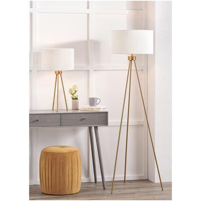 Brushed Brass Tripod Table Lamp