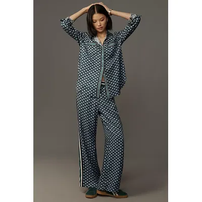 Maeve Packable Tennis-Print Pull-On Trousers